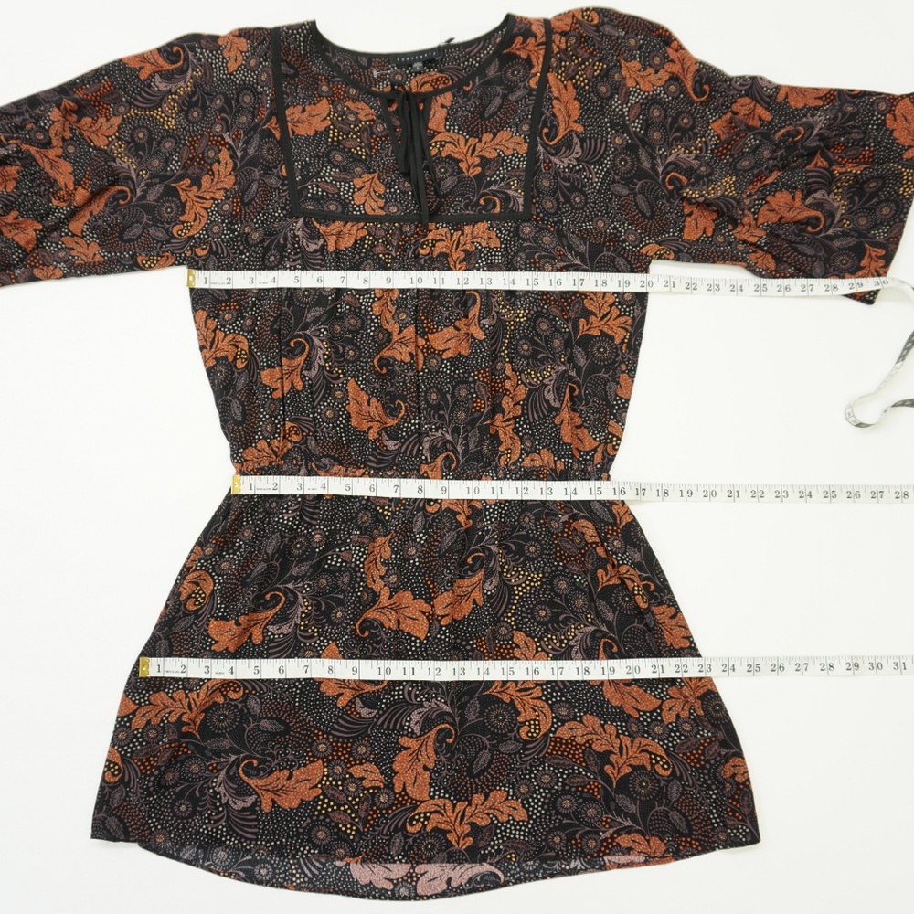 Sanctuary Long Sleeve Black Printed Peasant Dress - Picture 5 of 8